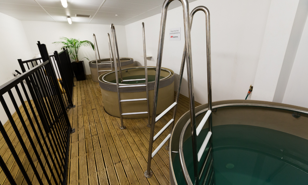 Hot and cold water therapy pools for athlete recovery